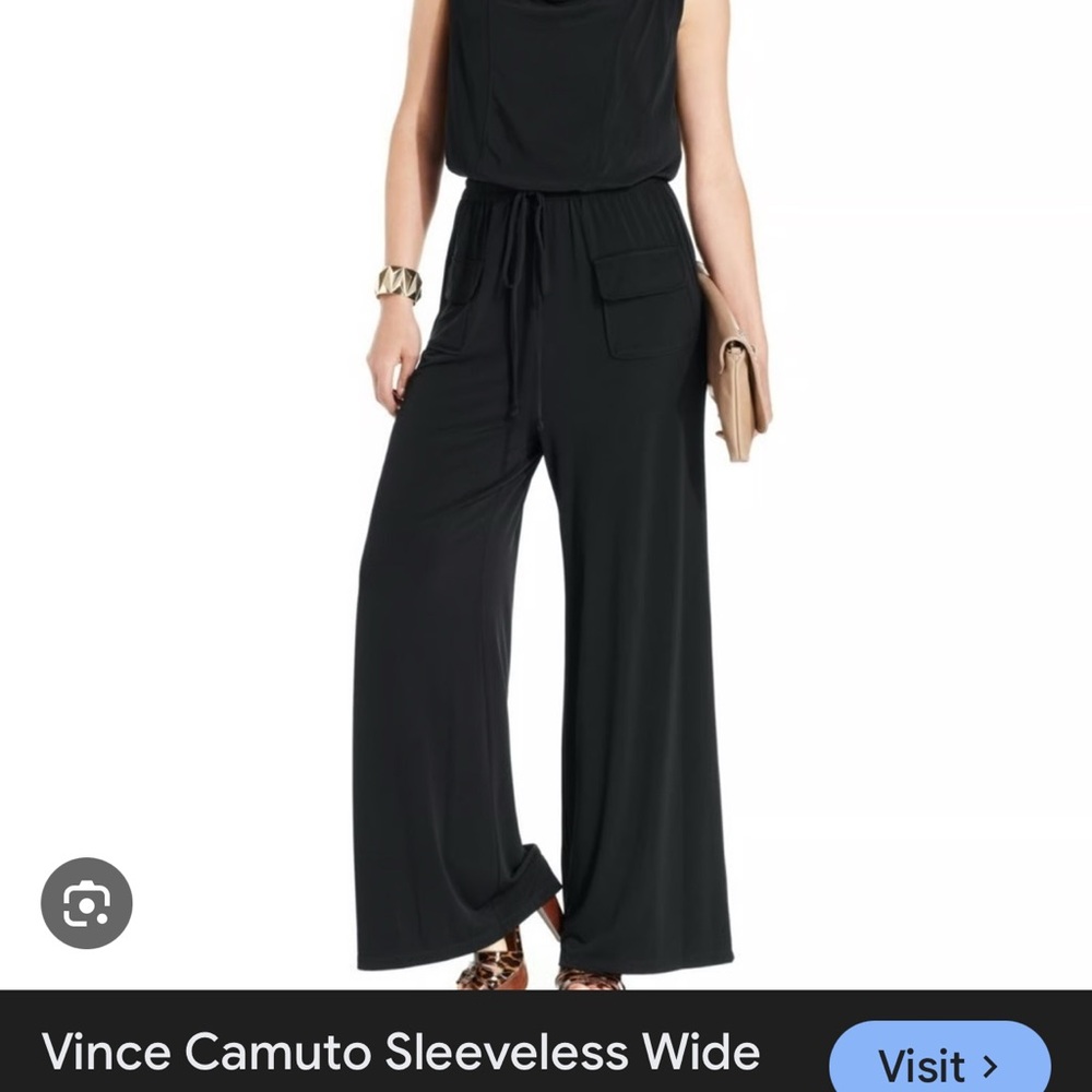 Vince Camuto Elegant Black Wide-Leg Jumpsuit